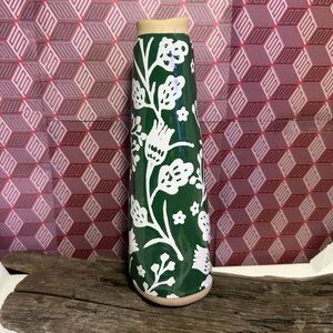 Floral Green Ceramic bud Vase